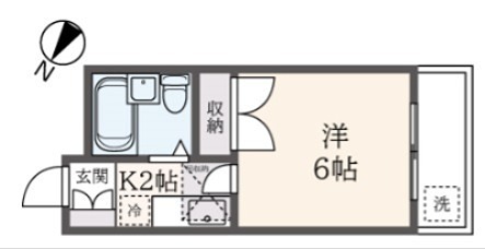 シティーハイツ堀之内 406号室 間取り