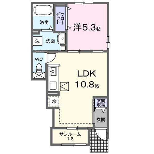 アパートメントＢ 104号室 間取り