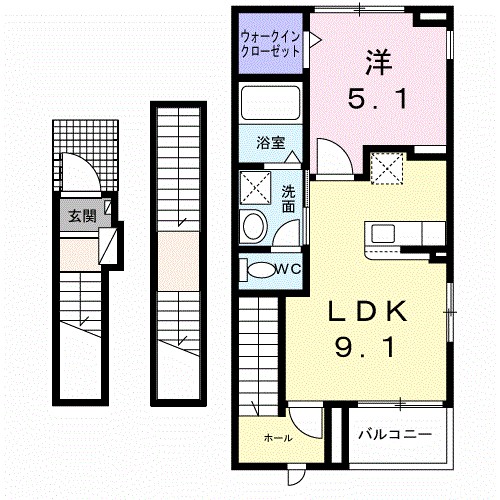 ラフレシール 301号室 間取り