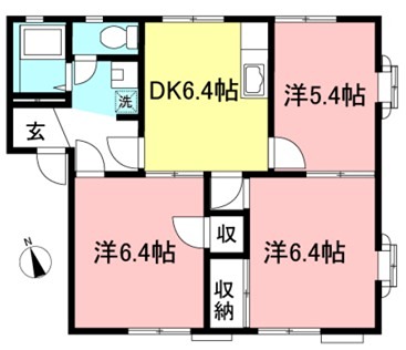 ローズマリー 101号室 間取り