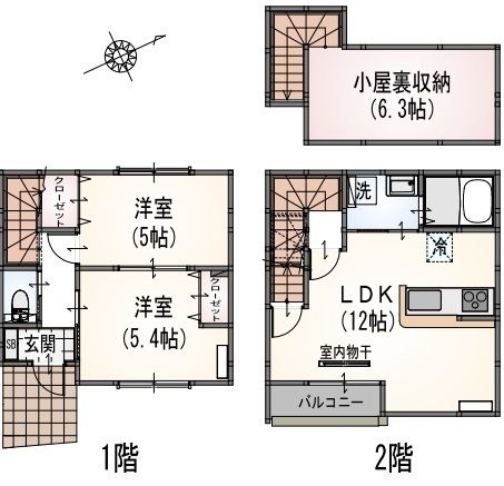 リエル常盤  202号室 間取り
