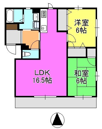エクセル橋本 301号室 間取り