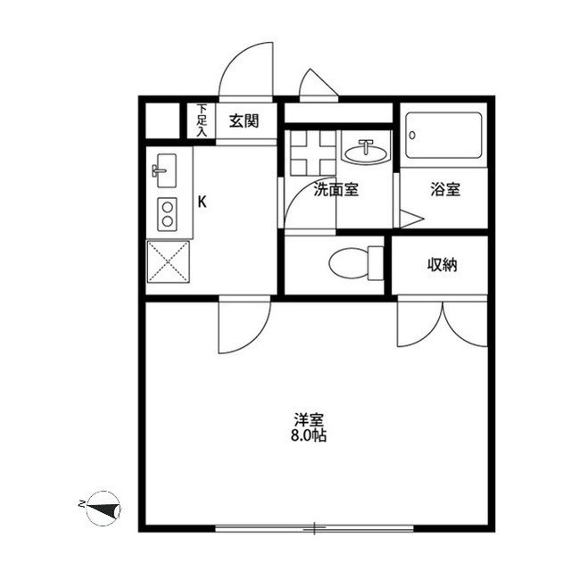 アンプルール ブワ 相模原 201号室 間取り