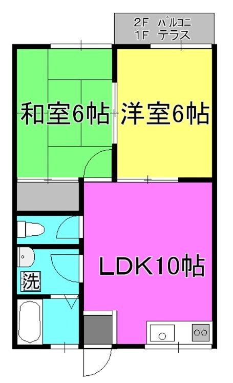 リリーハウス１号棟  205号室 間取り