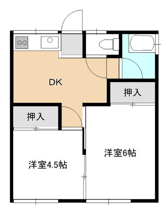 松尾第2コーポ 102号室 間取り