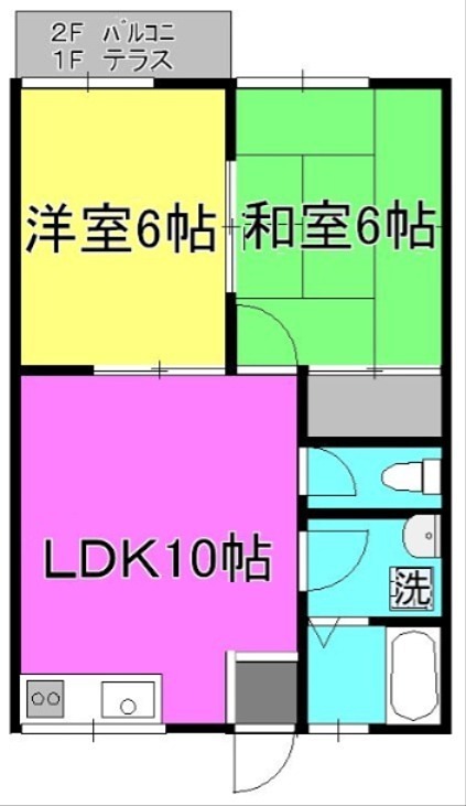 リリーハウス１号棟 205号室 間取り