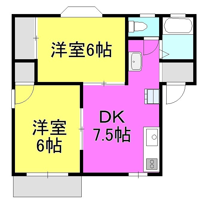 ドリームハイツB 201号室 間取り