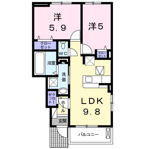 コリーヌメゾンＢ 105号室 間取り