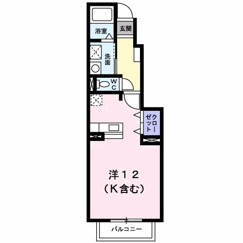 ハッピネス 102号室 間取り