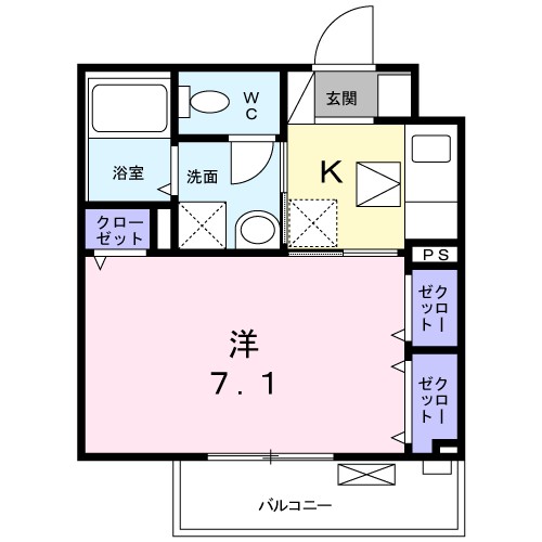 ラフィネ堀之内 104号室 間取り