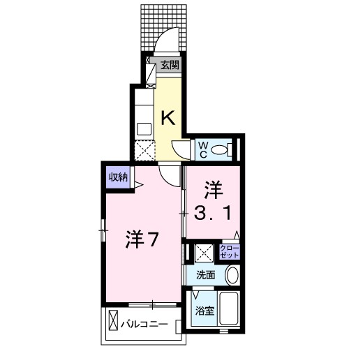 サニーヒルズ・ＫⅡ 106号室 間取り