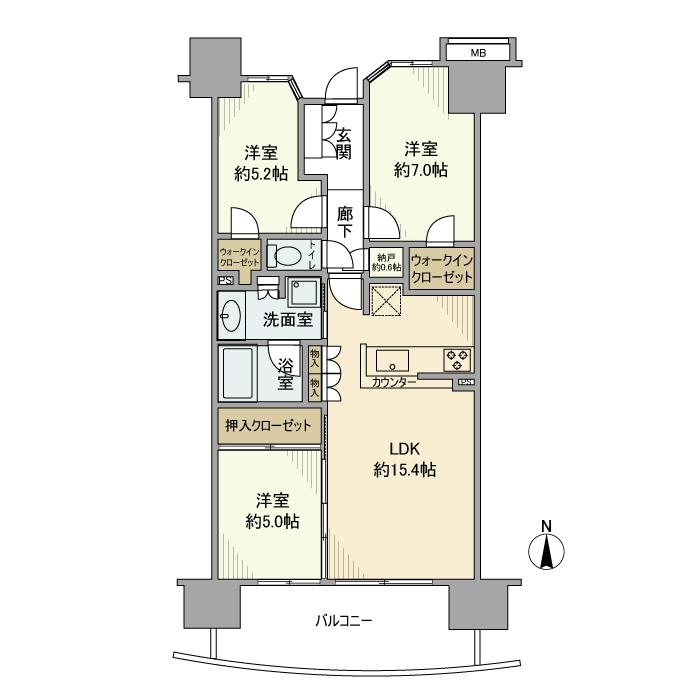 オハナ八王子オークコート 618号室 間取り