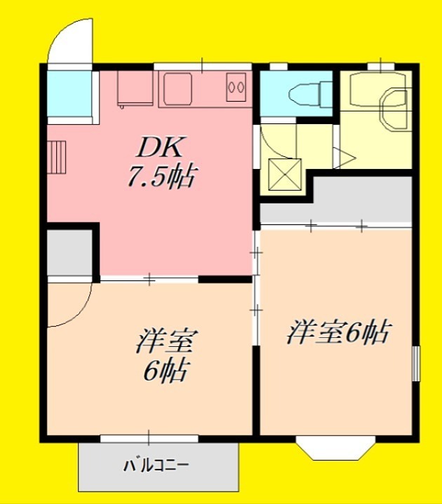 ハビテーション城山B 202号室 間取り