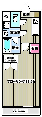 パークサイド松木 102号室 間取り