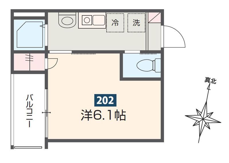 MELDIA矢部 202号室 間取り