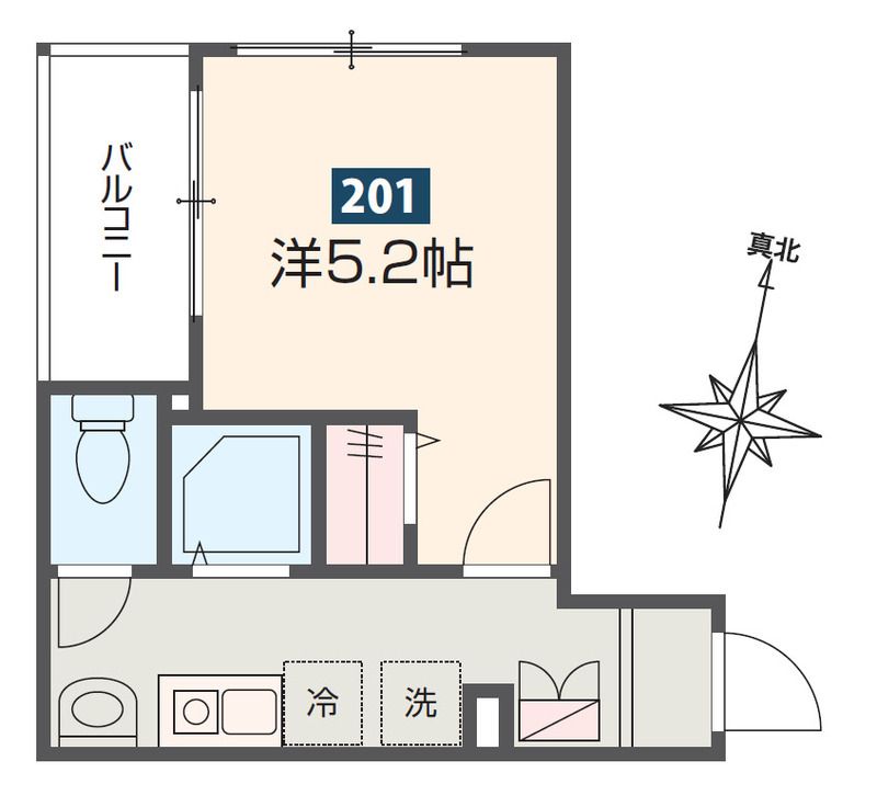 MELDIA矢部 201号室 間取り