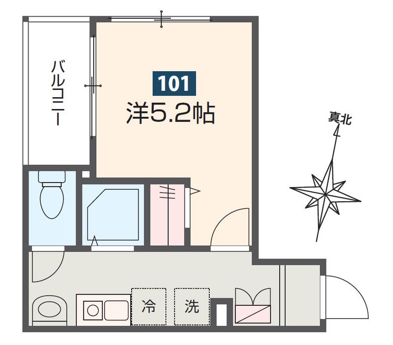 MELDIA矢部 101号室 間取り