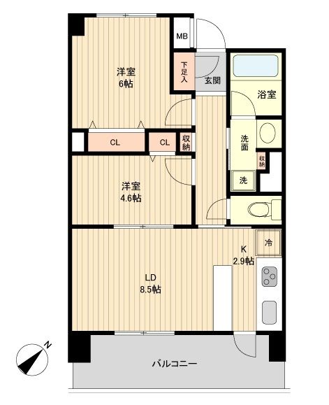 グラディート町田 1305号室 間取り