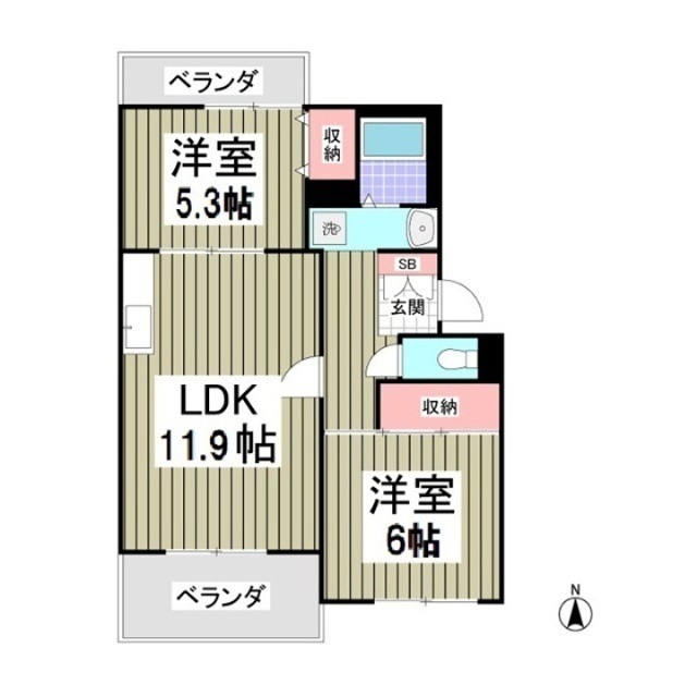 リバーテラス中の郷A 307号室 間取り