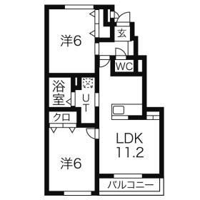 ＰｒｅｎｄｒｅＩＩＩ 102号室 間取り