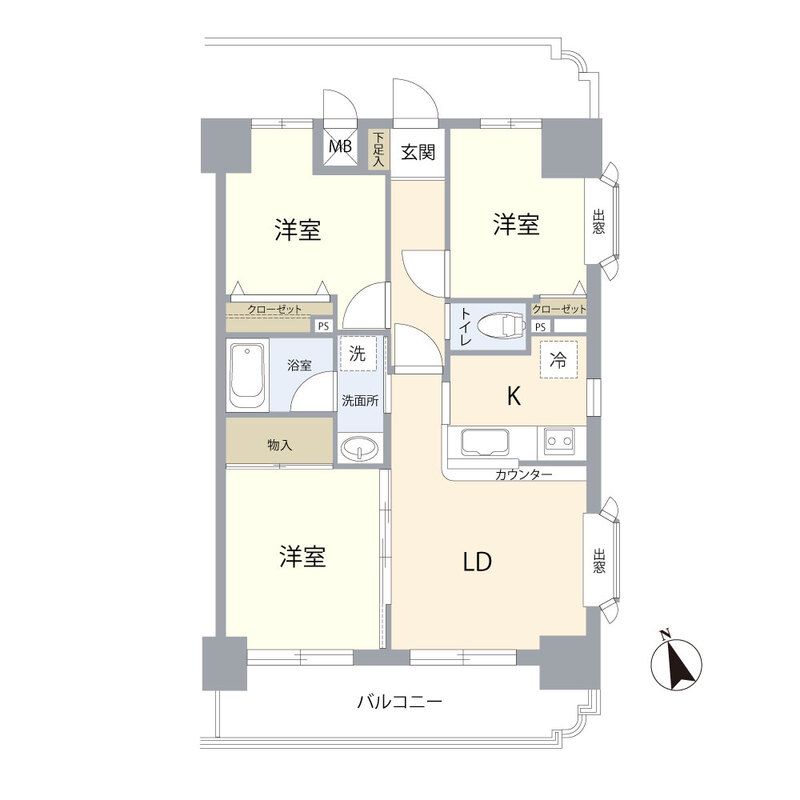 サンライズ相模原Ⅱ 905号室 間取り