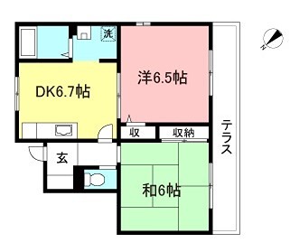 ヒルトップハイツB 間取り図