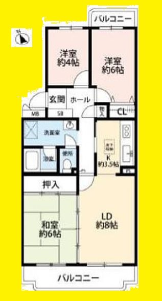 チュリス相模原 505号室 間取り