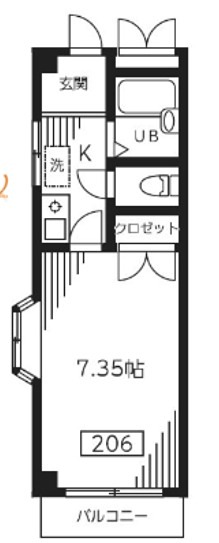 Ｍｏｏｎｓｈｉｎｙ参番館 206号室 間取り