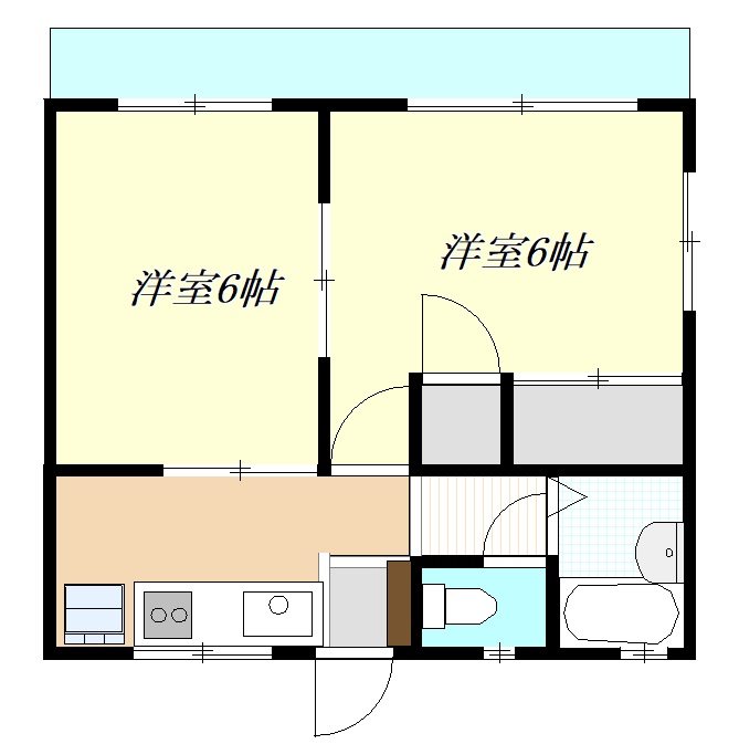 たちばなハイツB 201号室 間取り