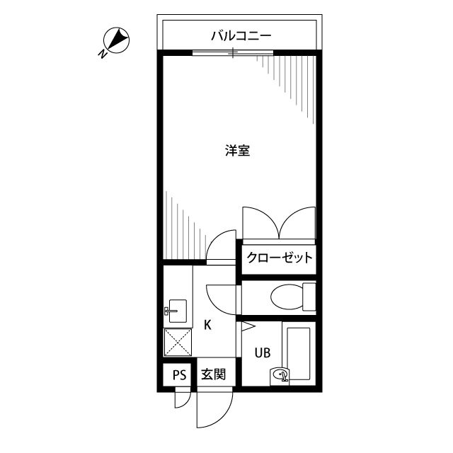 アムール矢部 108号室 間取り
