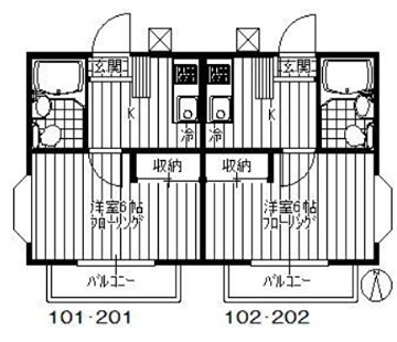 シャラハイツ 202号室 間取り