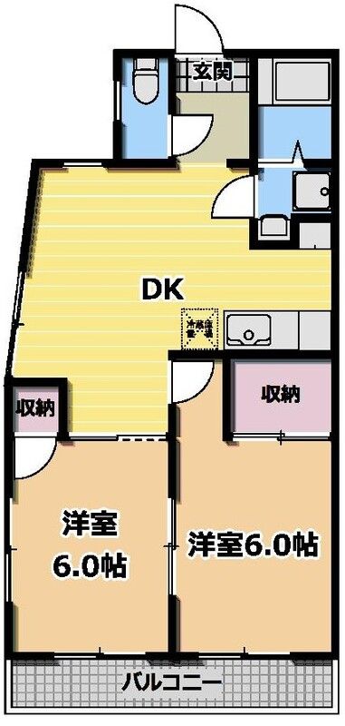 黄金山ハイツ 202号室 間取り