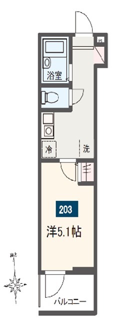 MELDIA清新4丁目 203号室 間取り