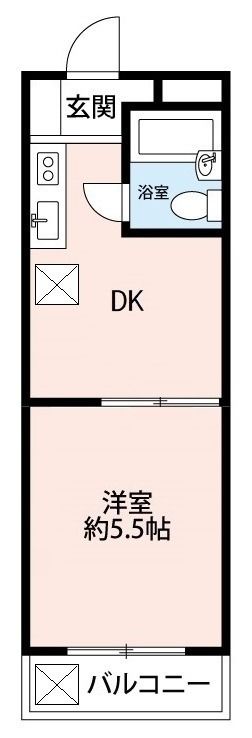 APARTMENT THE TAMA 103号室 間取り