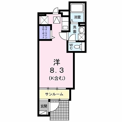 エスポワールＫ．Ｓ． 102号室 間取り
