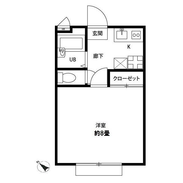 アムールHashimotoⅠ 102号室 間取り