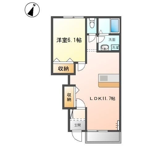 ファインハイムＳＡＴＯ　Ⅱ  102号室 間取り
