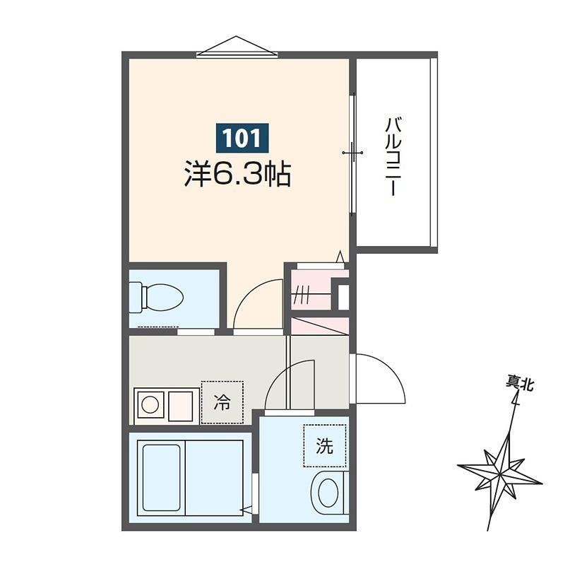 MELDIA相武台下 101号室 間取り