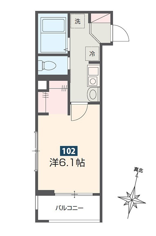 MELDIA相武台下 102号室 間取り