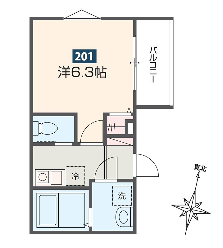 MELDIA相武台下 201号室 間取り