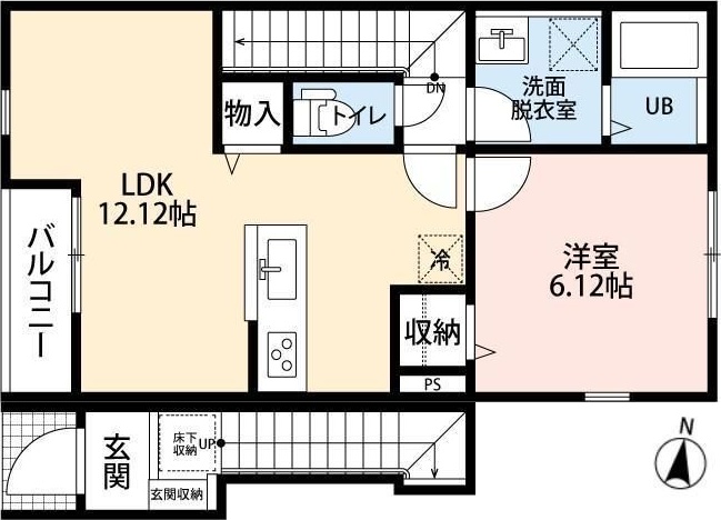 リーブルファイン八王子越野 202号室 間取り