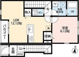 リーブルファイン八王子越野 202号室 間取り