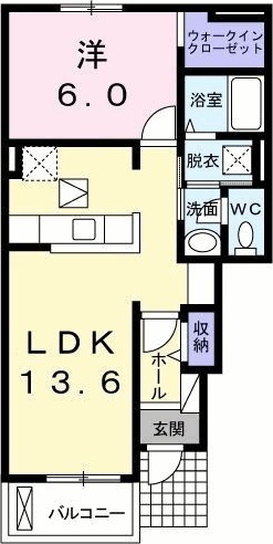 ヒルサイド 102号室 間取り