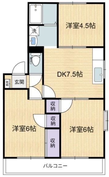 ホワイトペルテＤ 201号室 間取り