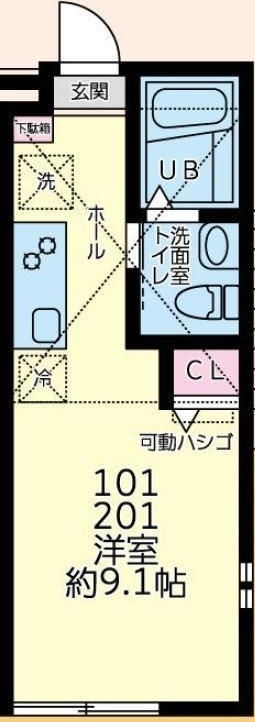 アイズ上溝 201号室 間取り