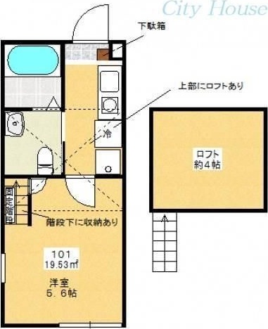 オークウッド多摩境 101号室 間取り