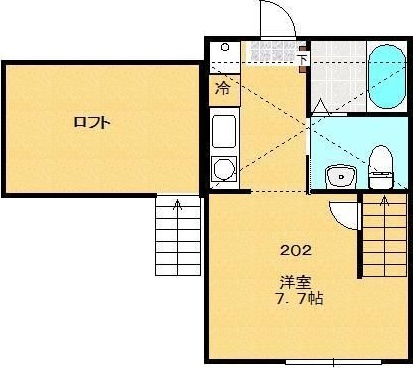 フローレス淵野辺 202号室 間取り