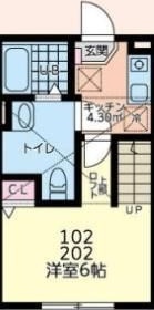 ブルーバレー 103号室 間取り