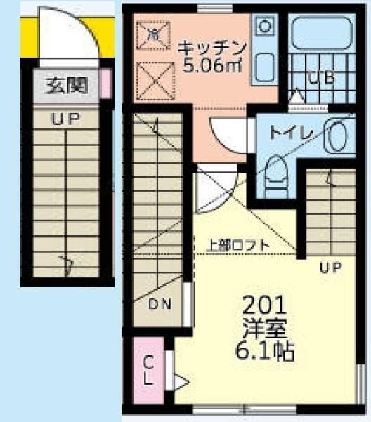 ピースフロー淵野辺 201号室 間取り