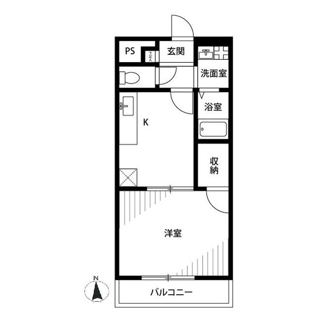 アンプルール フェール ベル 201号室 間取り